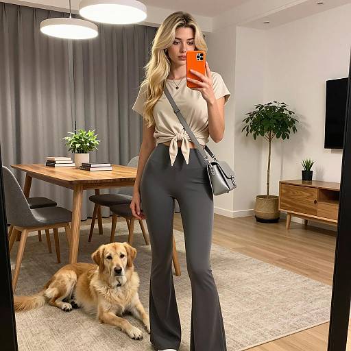 Stylish Young Woman Taking a Selfie