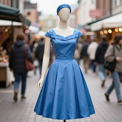 Vintage Blue Dress in Urban Market