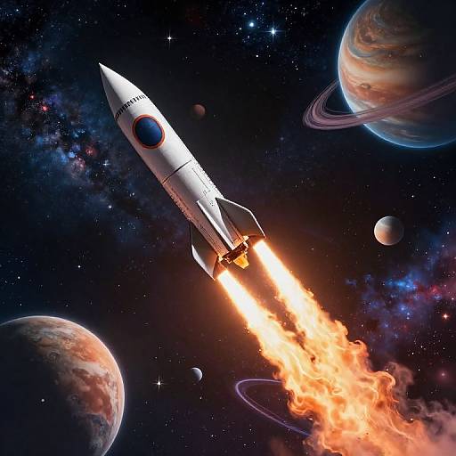 Rocket Soaring in Cosmic Adventure