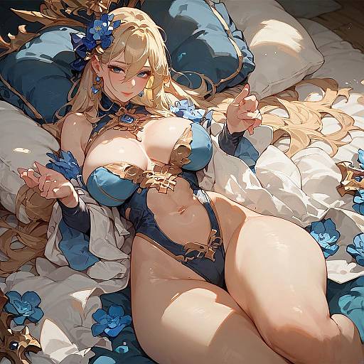 Busty Curvy Anime Girl, Wide Hips