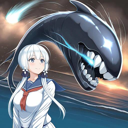 Illustration of Ha-class destroyer, kantai collection in the style of Mimofu (fullhighkick)