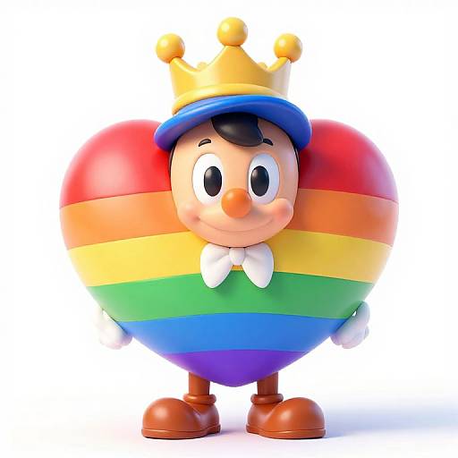 Rainbow Pinocchio Heart King