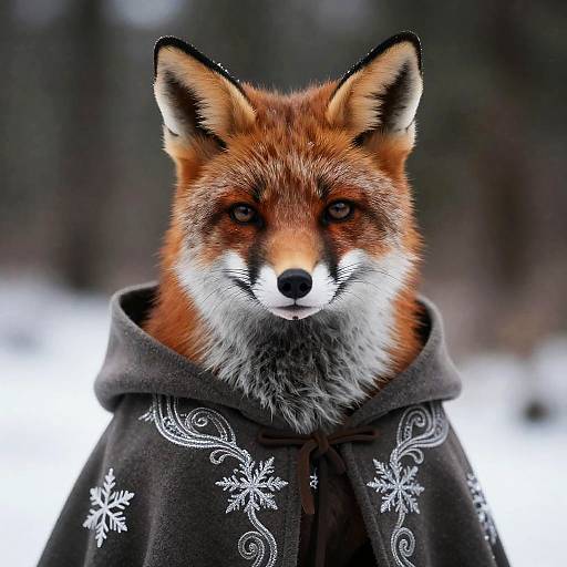 Elegant Winter Foxie in Cloak