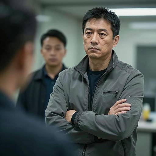 Serious Man in Industrial Setting