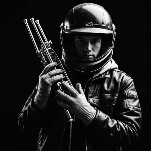 Man With Helmet Holding Trumpet