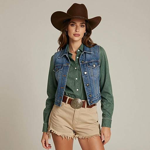 Modern Cowgirl Outfit Fashion Portrait