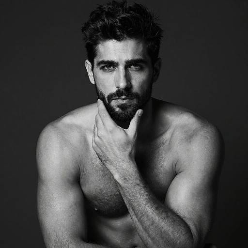 Dramatic Black-and-White Male Portrait