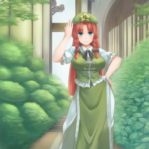 Anime Girl in Traditional Chinese Dress in Garden