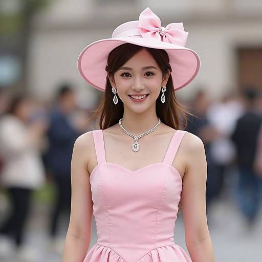 Realistic Jasmine Pink Dress Portrait