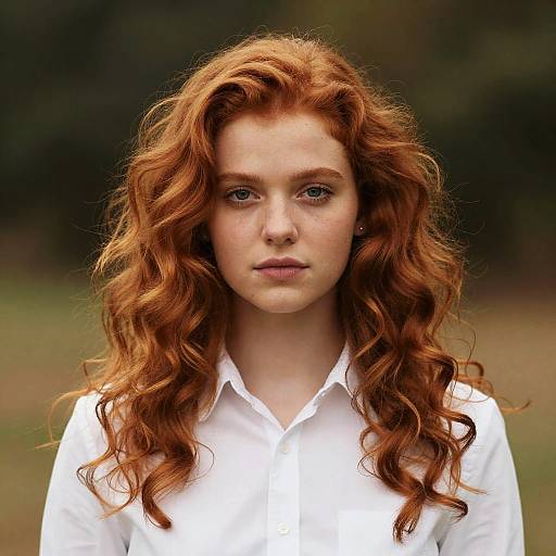 Young Woman with Curly Red Hair