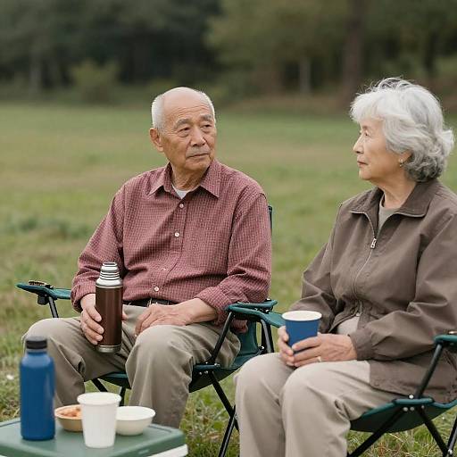 Charming Outdoor Scene of an Older Couple