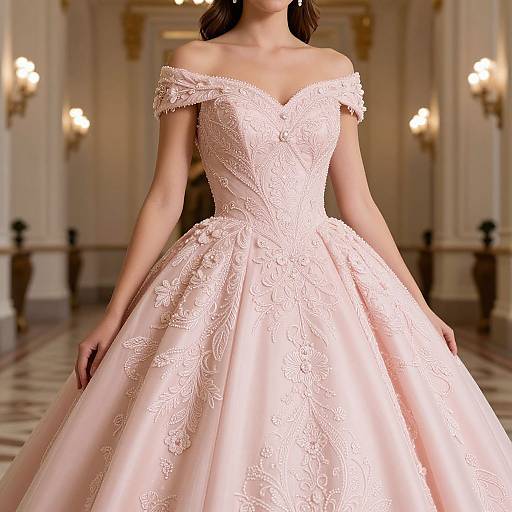 Queen Quinceañera Dress Close-Up