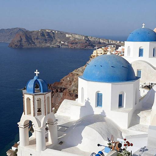 Vibrant Greek Island Aerial Photograph