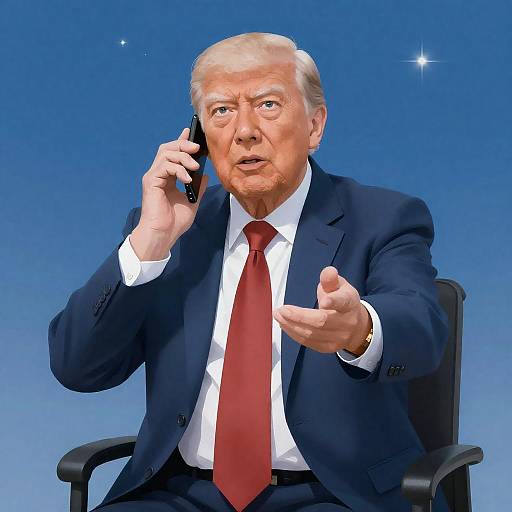 Elderly Man in Suit Against Starry Sky