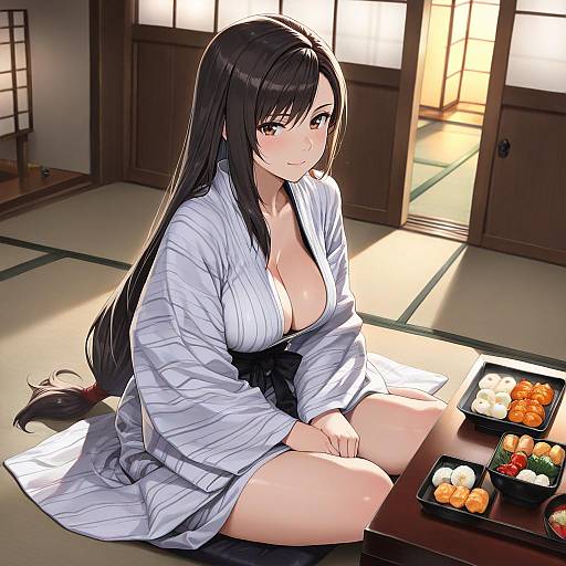 Tifa Lockhart in Traditional Japanese Kimono