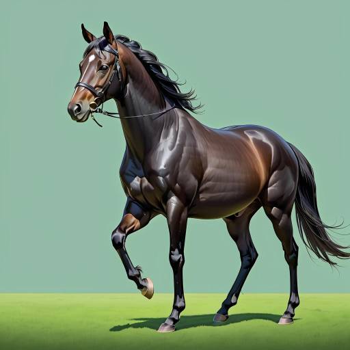 Majestic Black Stallion in Green Pastures Majestic Black Stallion in Green Pastures