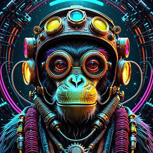 Steampunk Ape with Space Helmet