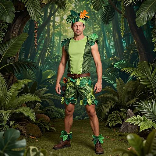 Man in Jungle Theme Costume