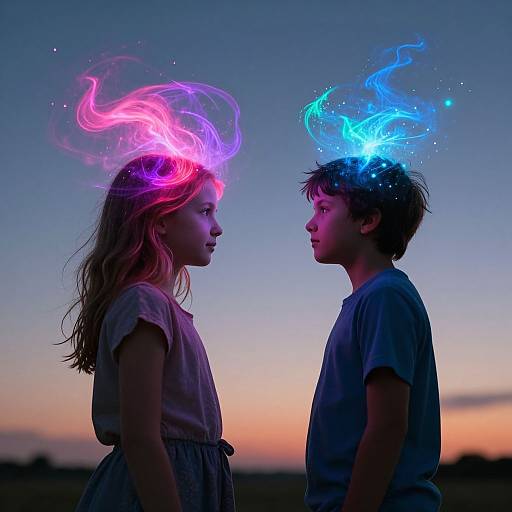 Children Sharing Cosmic Auroras