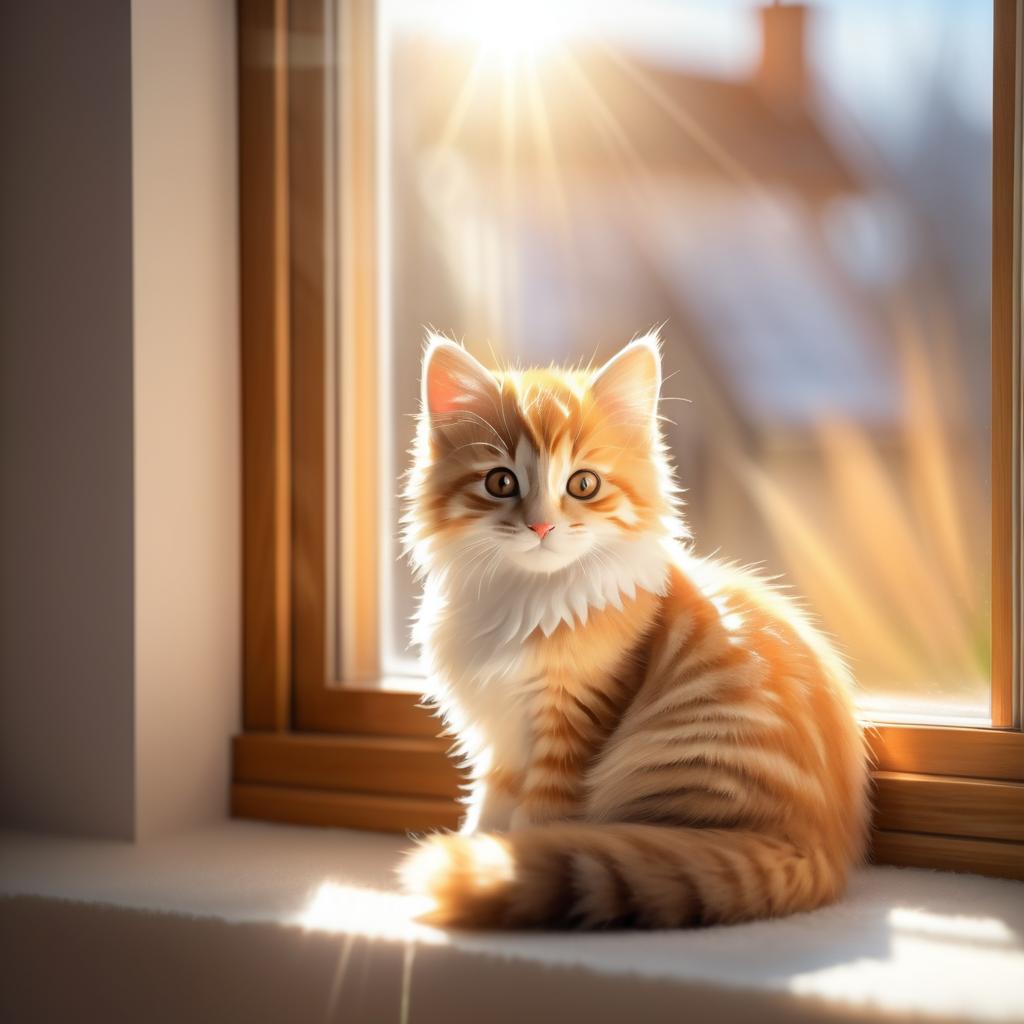 Cozy Kitten on a Sunny Windowsill