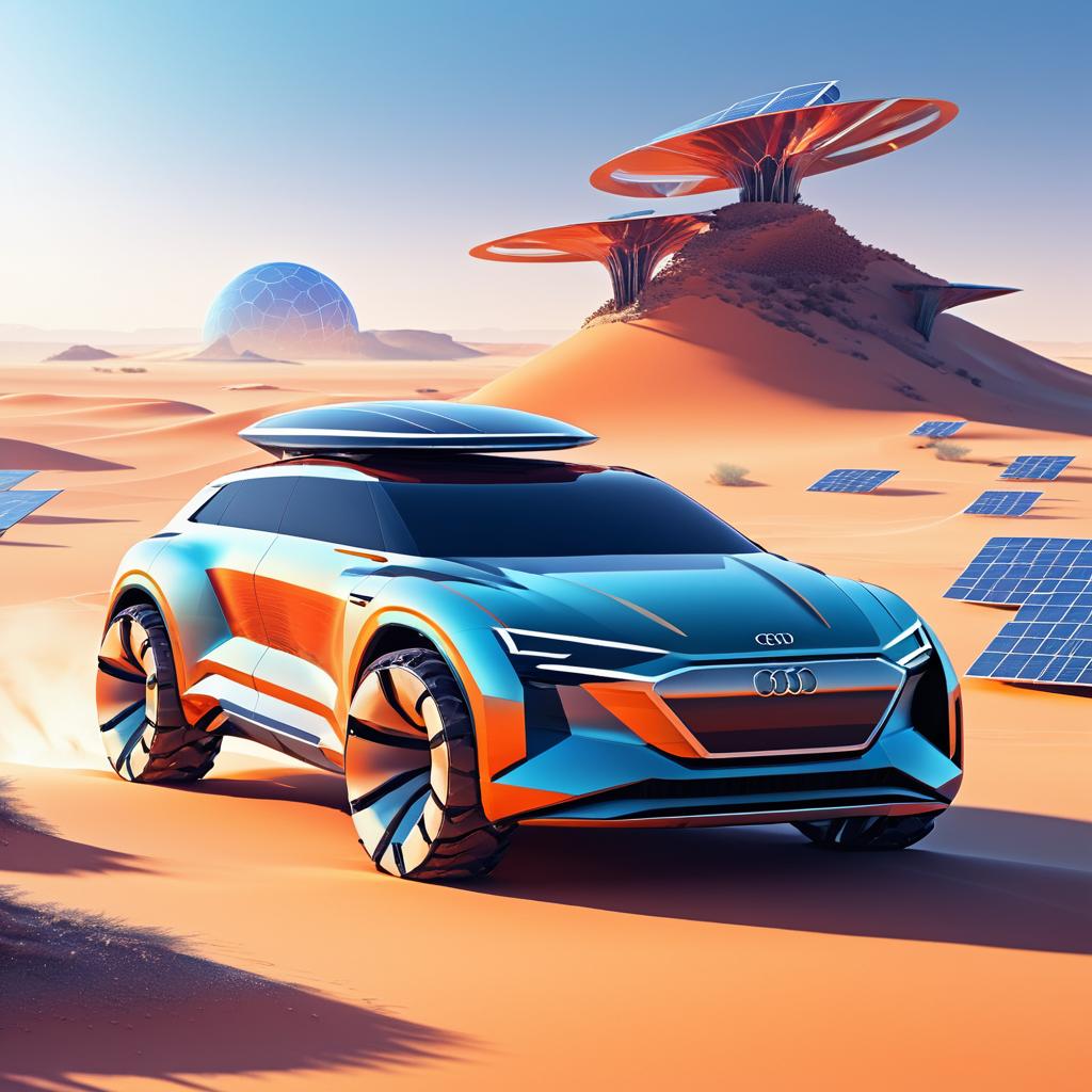 Futuristic Audi SUV in Desert Landscape