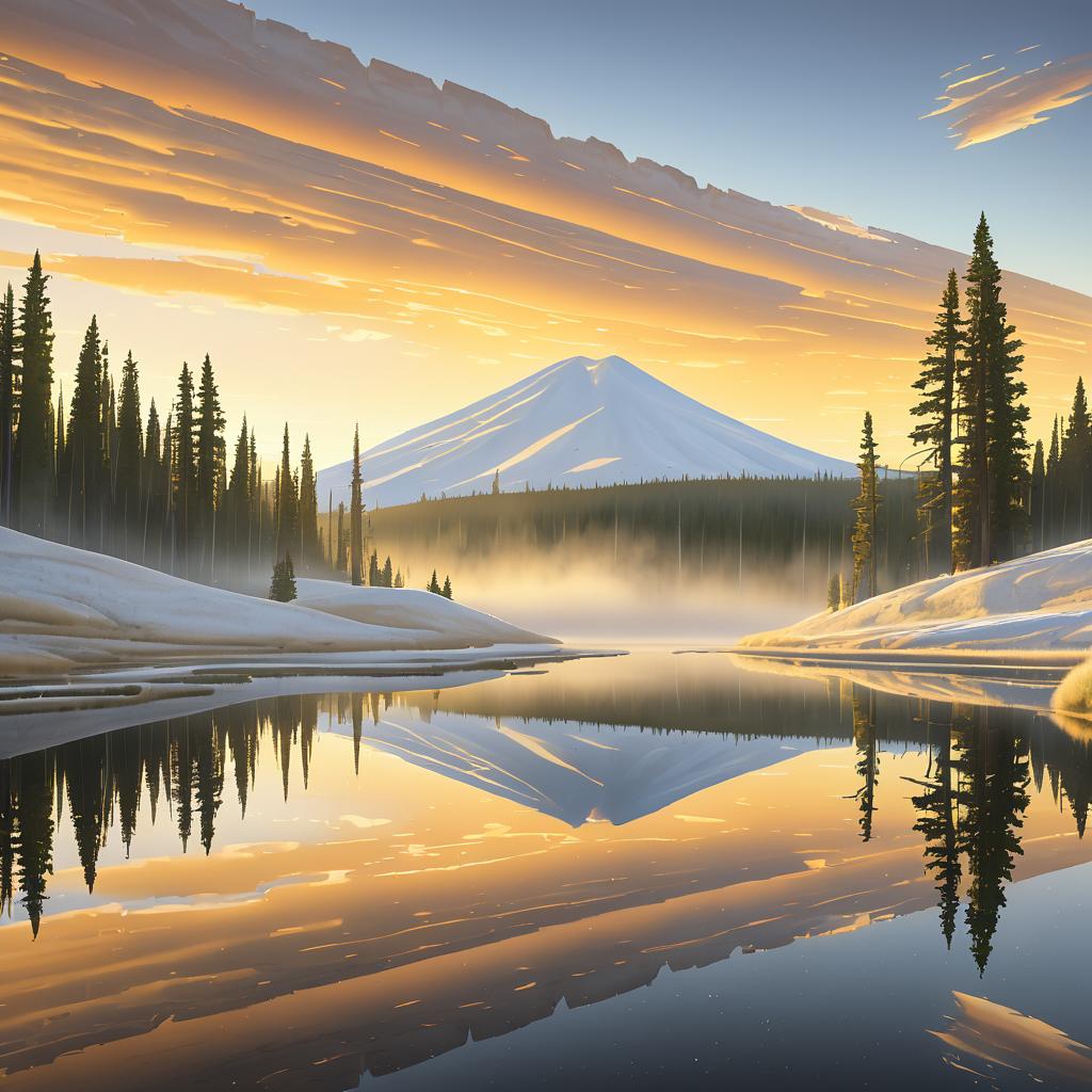 Serene Geyser Basin Landscapes in Sunlight