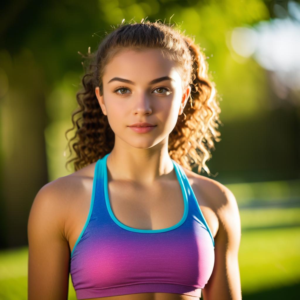 Vibrant Portrait of Fit Teenage Girl