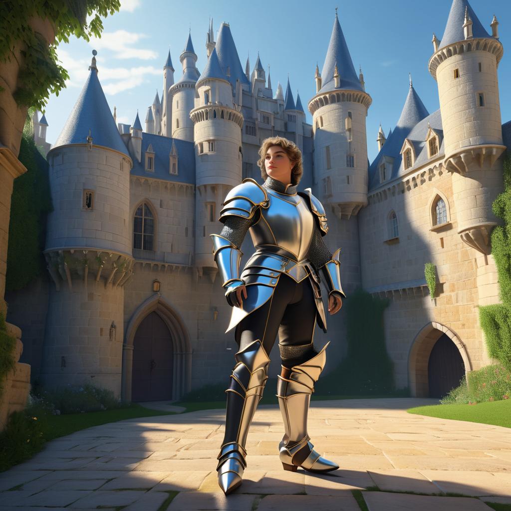 Flirty Knight in Dramatic Medieval Setting