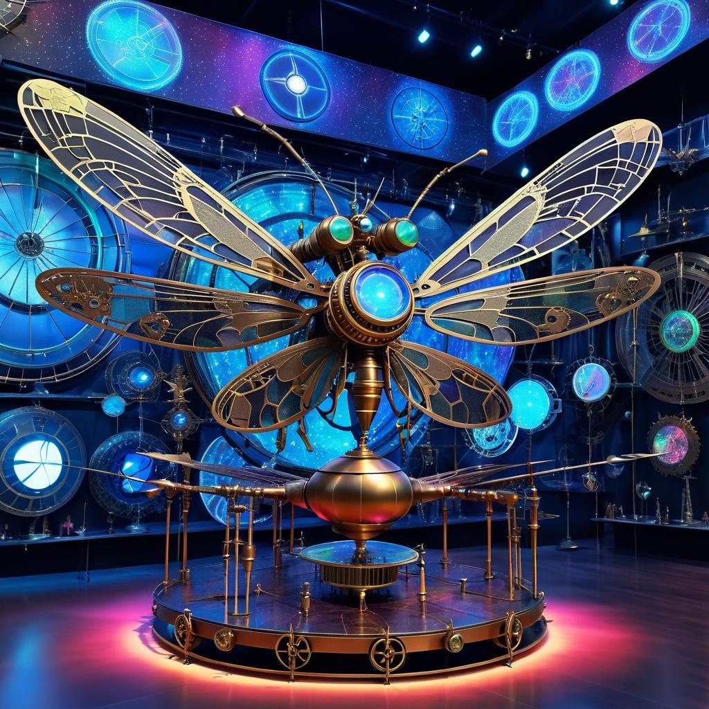 Steampunk Dragonfly in Cosmic Space