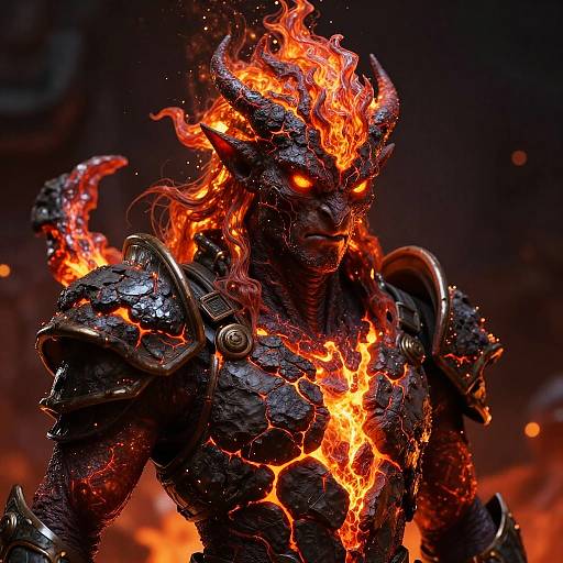 Sleek Lava Elemental in Molten Armor