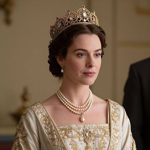 Elegant Woman in Regal Gold Tiara