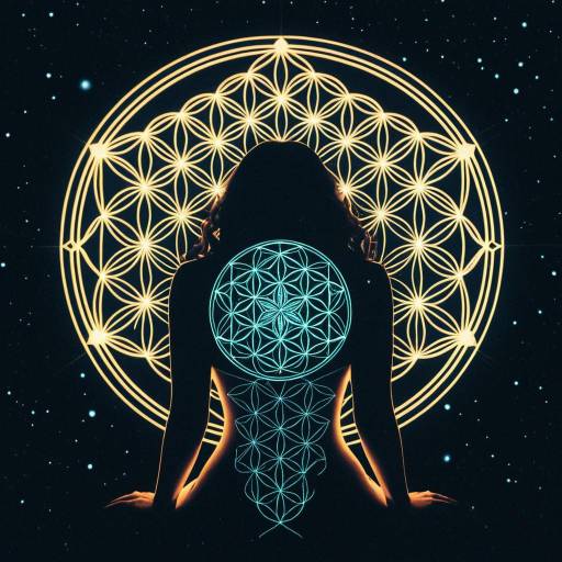 Glowing Flower of Life Dome Around Human Silhouette