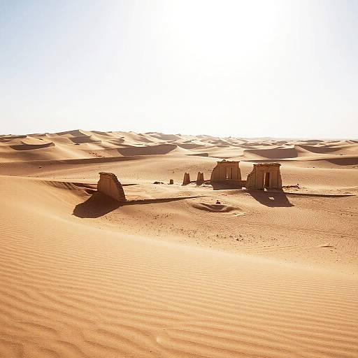 Endless Desert with Ancient Ruins