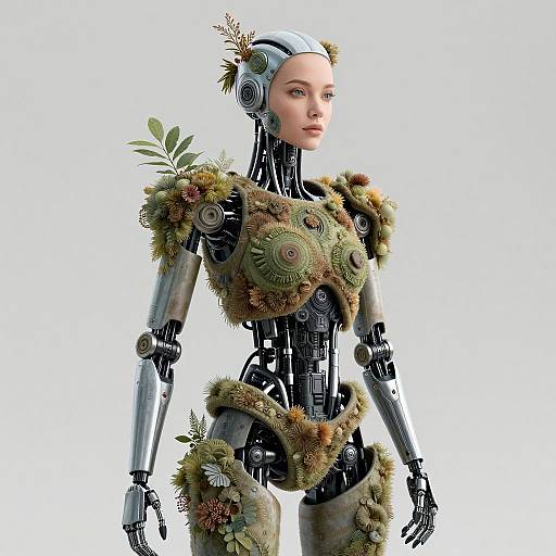 Bionic Woman with Botanical Details