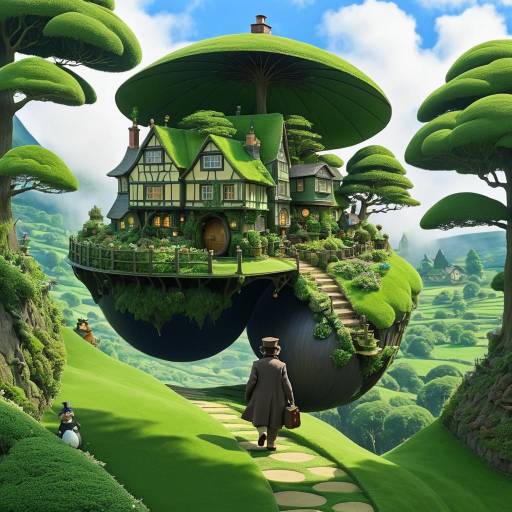 Sherlock Holmes in Fantasy Shire Landscape