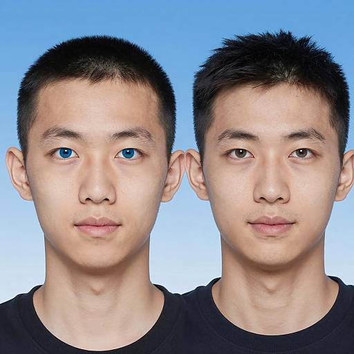 Portrait of Two Men with Gradient Background