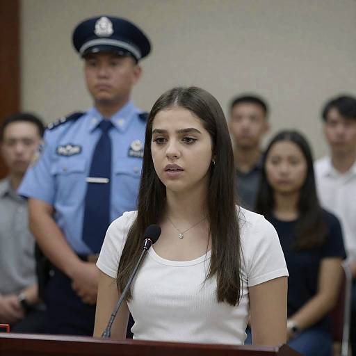 Young Woman Speaking at Podium