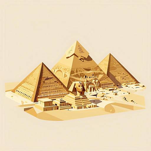 Low Poly Isometric Futuristic Egypt
