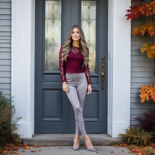 Stylish Woman in Autumn Setting