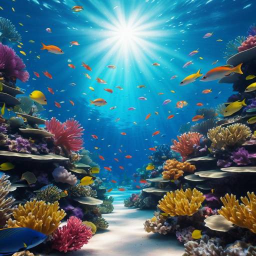 Vibrant Coral Reef with Tropical Fish