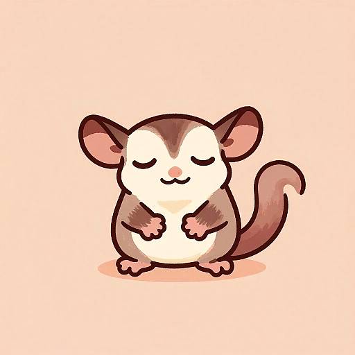 Cute Sugar Glider Penwork Illustration