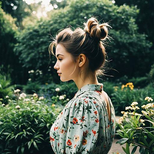 Messy Bun in Botanical Garden