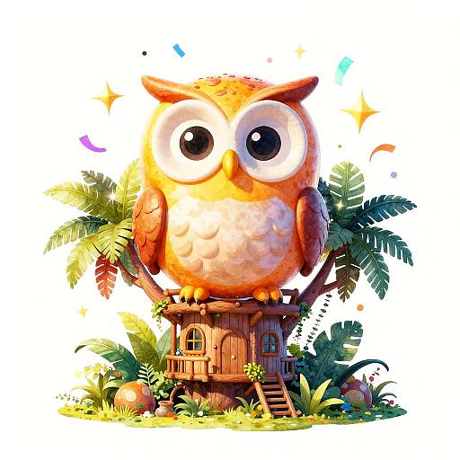 Surprised Owl Emoji Balloon Celebration