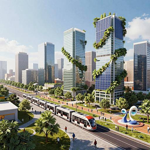 Vibrant Utopian Green Cityscape