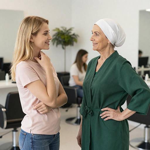 Sisterly Smiles in a Cozy Salon
