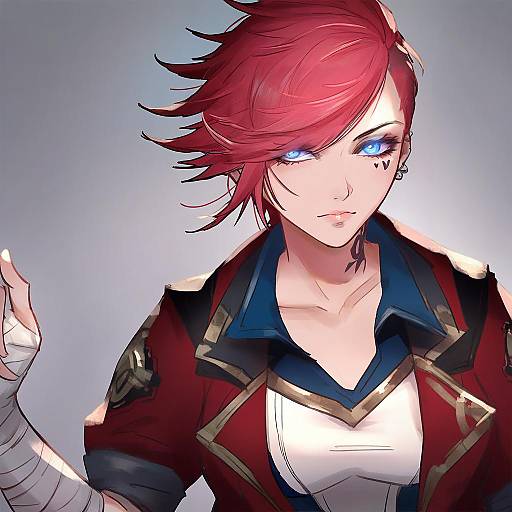 Illustration of Arcane vi, league of legends in the style of Oro (sumakaita)