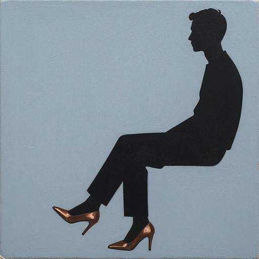 Minimalist Silhouette of Man in Heels