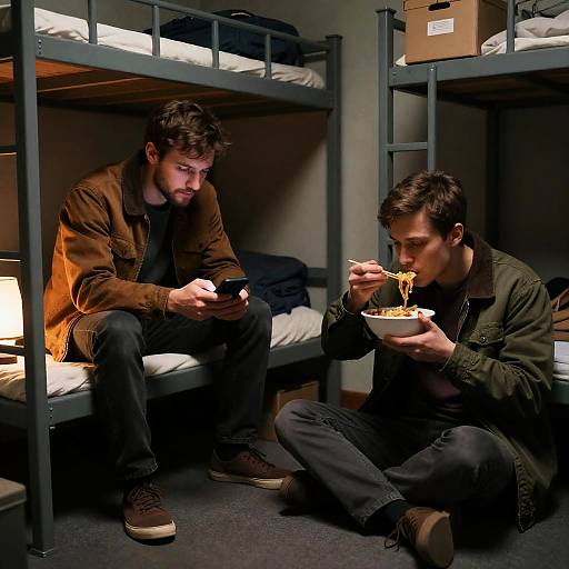 Intimate Moments in a Cramped Bunkroom