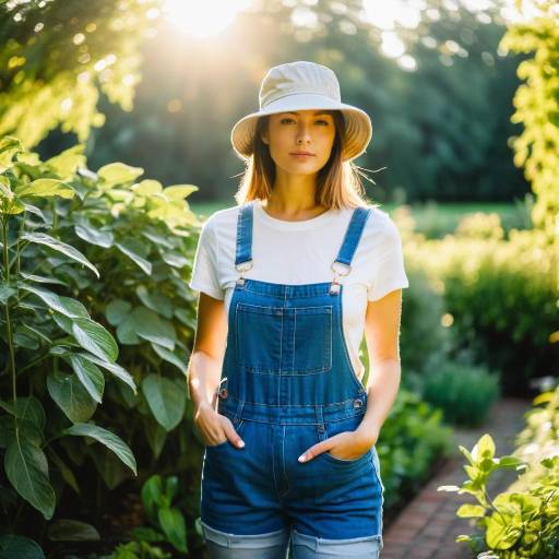 Serene Young Woman in Sunlit Garden