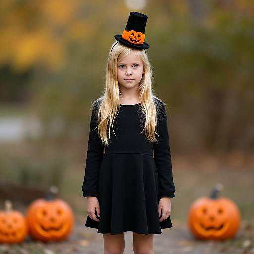 Blonde Girl in Halloween Costume